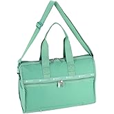 LeSportsac Sage Green Deluxe Medium Weekender Crossbody Bag, Style 4318/Color R180, Fashion Trending New Soothing & Earthy Neutral, Sage Green Celebrates Strength & Renewal, Tranquil Elegance