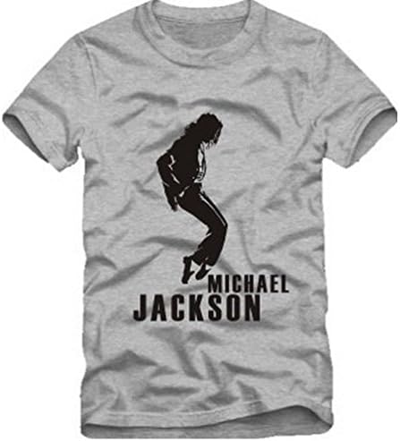 ALABAR Unisex Michael Jackson Cotton Short Sleeve Casual Tshirt Solid Color (M, gray)