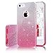 MILPROX Compatible for iPhone 5s/5/SE Case, Girls Shiny Glitter CASE [Bling Crystal Clear][Extremely Sparkling], Slim Premium 3 Layer Hybrid, Anti-Slick/Protective/Soft Case