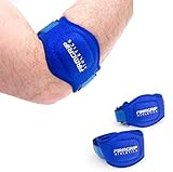 2 Pack of FirmGrip Athletics Tennis Elbow Support Brace Stap Band - Forearm Pain Relief for Golfers and Tennis Elbow - Sports - Rowing for Men and Women - Blue