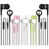 Earbuds Earphones with Microphone,5pack Ear Buds Wired Headphones,Noise Islating Earbuds,Fits 3.5mm Interface for iPad,iPod,M
