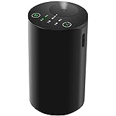 KONCHILE Waterless Essential Oil Diffuser, Battery Powered Mini Scent Air Machine, Aromatherapy Mist Diffuser for Home Room Car Office (Black Aluminum Alloy)