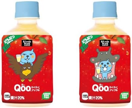 Amazon 限定札幌円山動物園オリジナルラベル qooわくわくアップル オオワシ カバ 280ml 48本 Coca Cola コカ コーラ ドリンク 通販