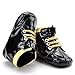 Beeliss Baby Sneakers Crib Shoes with Angel Wings (0-6 Months, Black)