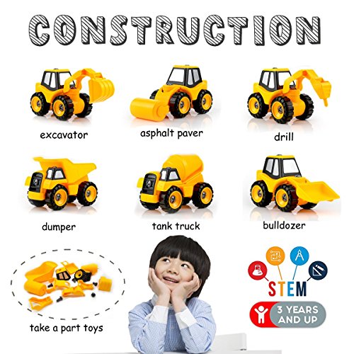 Qun feng construction toys 6 set of engineering car tru…