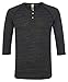 Alternative Jersey Quarter Sleeve Henley Tee, Eco Black, Medium