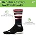 Swiftwick - Aspire Seven, Crew Socks for Cycling, Stripe Black Red Gray, Medium