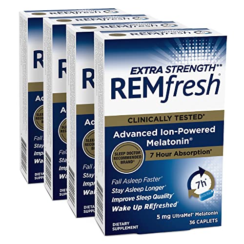 REMfresh Extra Strength 5mg Melatonin DrugFree Sleep Aid Supplement
