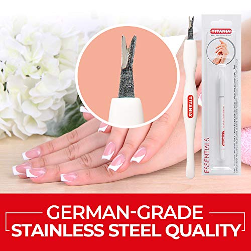 Titania Germany Cuticle Knife - Professional Stainless Steel Cuticle Blade - Clean & Precise Dead Skin Callus & Nail Remover for Toenail & Fingernail Grooming