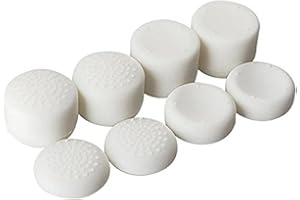 AMBERTOWN Pack of 8 pcs Analog Controller Gamepad Raised Antislip Thumb Stick Grips Thumbsticks Joystick Cap Cover for PS5, PS4, PS3, Switch Pro, Xbox one, Xbox 360, Wii U, PS2 Controller (White)