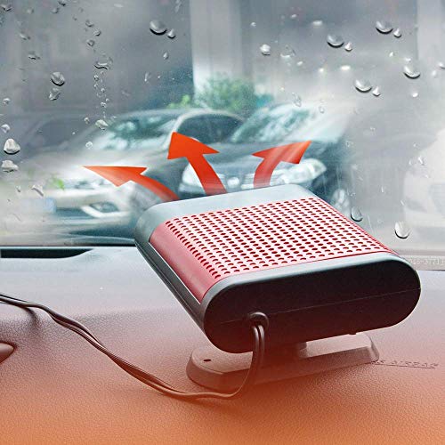 Portable Car Heater Car Defroster with Air Purification 12V 150W Auto Car 30 Seconds Fast Heating Defrost Defogger Demister Vehicle Ceramic Heater Fan for Windshield (Red01)