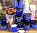Combination (12 Pack) of Cobalt Blue 1oz, 2oz and 4oz Glass Straight Sided Jars,Lids Included; Empty Refillable Containers for Cosmetics, Creams,Lotions, Essential Oils (4 of Each)