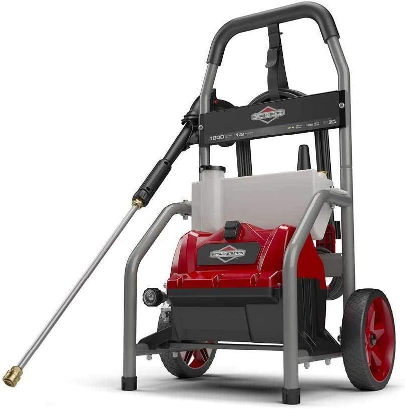 Briggs & Stratton 20680 Electric Pressure Washer, 1800 PSI, 1.2 GPM, Red/Gray/Titanium : Garden & Outdoor