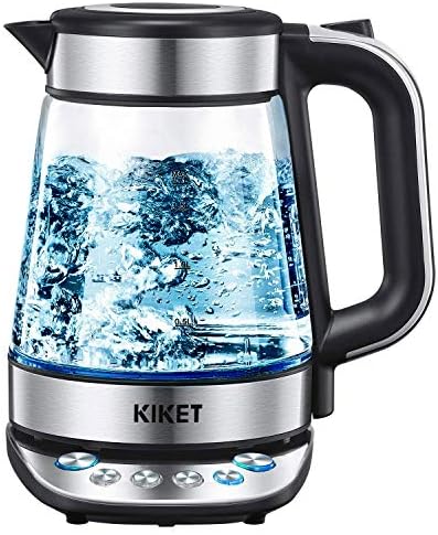 2020 New Version - Glass Electric Kettle with Temperature Control and Keep Warm Function, 1.7L Cordless Water Kettle with Blue LED Illuminating, Rapid Boil Within 2-5 Mins, 3000W