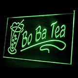 Newstarsign110084 Open Bo Ba Tea Bubble Pearls Drink Shop Cafe Display LED Light Neon Sign (12" X 8", Green)