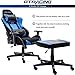 GTRACING Gaming Ottoman Footstool Chair Height Adjustable Footrest Spare Seat PU Leather (Blue)