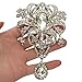 EVER FAITH Austrian Crystal Flower Bouquet Tear Drop Pendant Brooch
