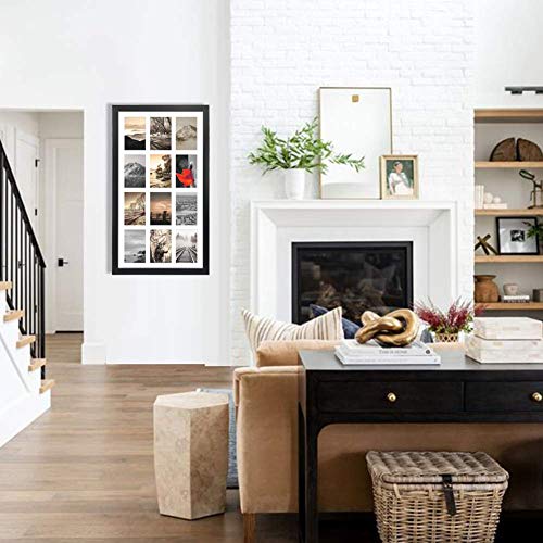 12 Opening 4x6 Black Collage Picture Frames Set of 2, Multiple Frames