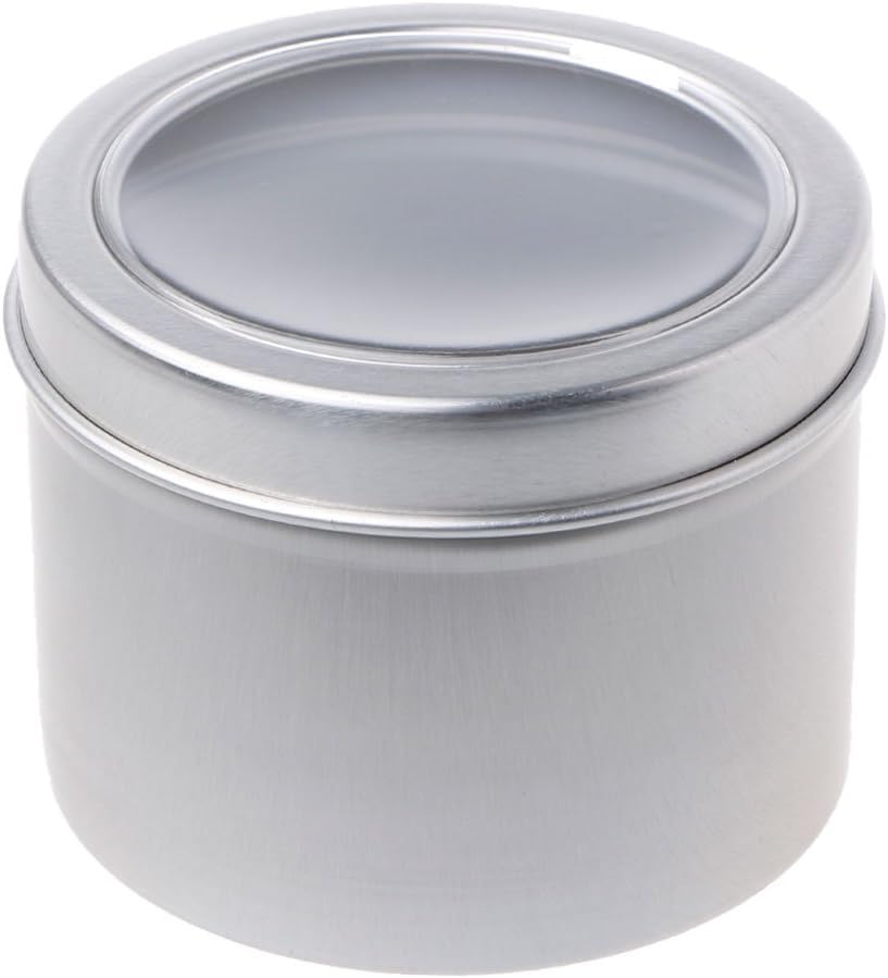 ruiruiNIE 60ml Round Tin Case Containers with LidsEmpty Clear Window