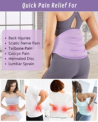 Luguiic Ice Pack for Back Pain Relief, for Waist and Lower Back Hot and Cold Therapy for Lower Lumbar, Sciatic Nerve, Spinal Injuries, Herniated Disc, Muscle Spasm