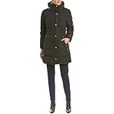 Cole Haan womens Mid Length Down Coat With Bib Front