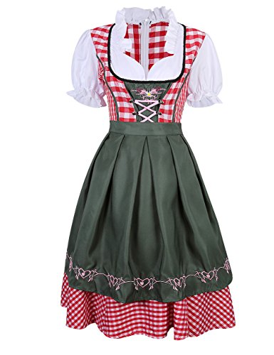 LanLan Women's German Mini Dirndl Oktoberfest Fancy Dress Ladies Costume L