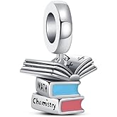 KEQ Book Dangle Charm for Pandora Bracelet Original 925 Sterling Silver I Love Reading First Day of School Gift for Teacher Appreciation Gifts Back To School Jewelry