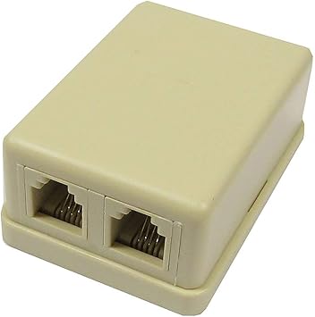 BeMatik - Caja de superficie de 2 RJ11 Cat.3: Amazon.es: Electrónica