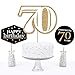 Big Dot of Happiness Adult 70th Birthday - Gold - Birthday Party Centerpiece Sticks - Table Toppers - Set of 15