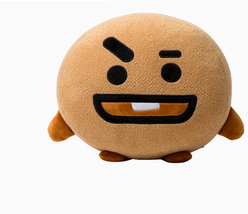 Cute Cartoon Throw Pillow Soft Plush Doll Toys Bulletproof Stuff Pillow Cushion (Brown, S)