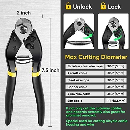 Cable Cutter Wire Rope Heavy Duty Stainless Steel Aircraft Up to