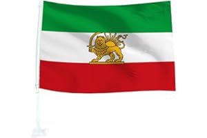 Iran Car Flag 30x45cm Polyester Banner with 45cm Plastic Flag Pole Iran Car Window Flags