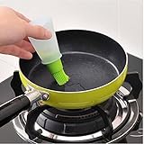 Edtoy 1 St Grill Oil Bottle Brush Tool Heat Resistant Silicone BBQ Basting Brush Barbecue Cooking Oil Pastry Oil Brushes (green+white)