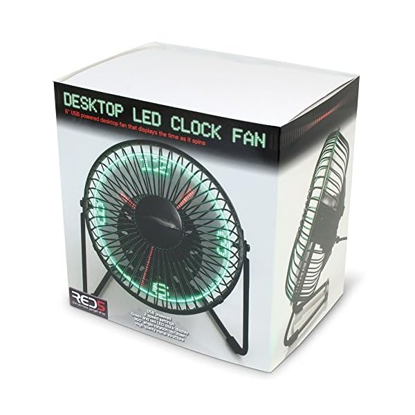 RED5 Desktop LED Clock Fan