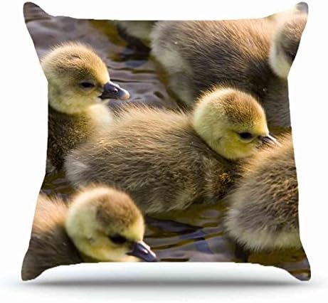 Throw Pillowcase 18 X 18 Inches Cotton Pillowcases Decorative Pillow Cover Case with Hidden Zipper Cushion Covers - Animals ducklings calves s float color birds For Car