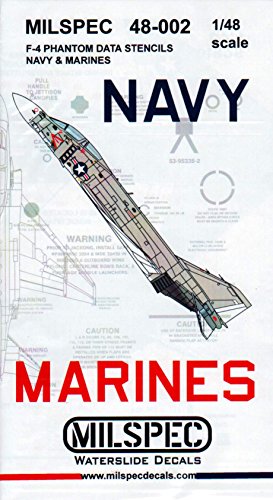 CAMMS48002 1:48 MilSpec Decals - F-4 Phantom II Hi Viz Data Stencils US Navy & Marines [WATERSLIDE DECAL SHEET]