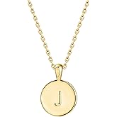 PAVOI 14K Gold Plated Initial Letter Pendant Necklace for Women | Gold Alphabetical Initial Necklace