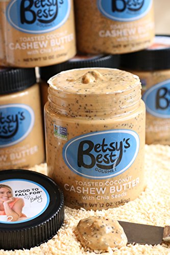 Gourmet Toasted Coconut Cashew Butter by Betsy's Best - Non-GMO - Toasted Coconut, Chia Seeds, Organic Stevia & Demerara Sugar, Vegan Friendly, Best Tasting Nut Butter for Kids Snacks - Thumbnail 7