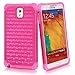 Galaxy Note 3 Case, Style4U Studded Rhinestone Crystal Bling Hybrid Armor Case Cover for Samsung Galaxy Note 3 N9000 N7200 with 1 HD Screen Protector and 1 Stylus [Hot Pink/Hot Pink]