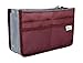 Periea Chelsy Purse Organizer Insert with Handles & 13 Pockets - 3 Sizes (Burgundy, Small)
