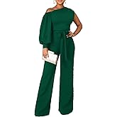 Jumpsuits for Women Dressy Fall Outfits Elegant Rompers Formal One Off The Shoulder Pant Suit for Evening Party