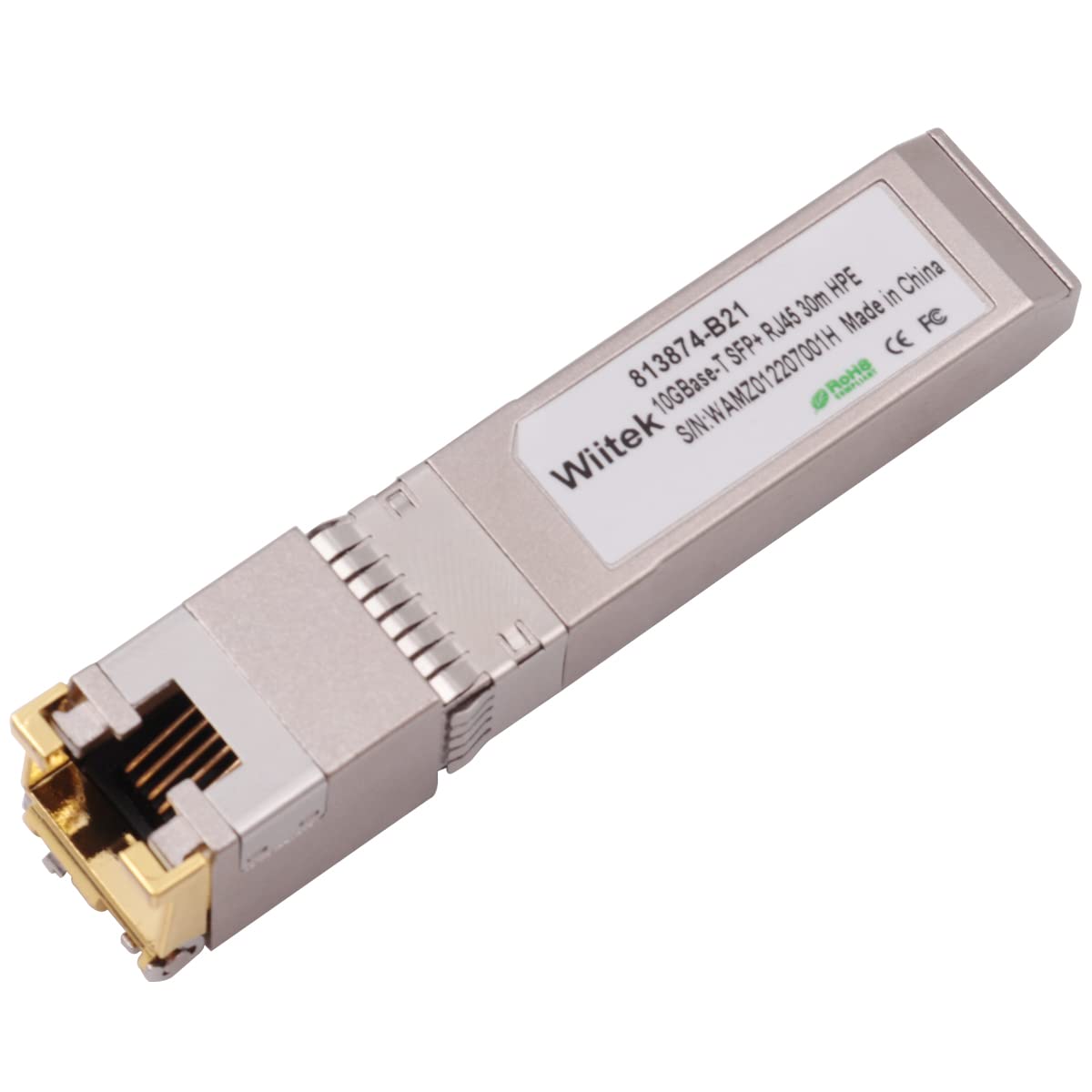Photo 1 of Wiitek 10G SFP+ to RJ45 Copper Modules, 1.25G/2.5G/5G/10GBase-T Ethernet to SFP+ Transceiver Compatible for HPE Blade System 813874-B21 HPE ProCurve & HPE Aruba(Cat 6a/7 or Better, 30-Meter)