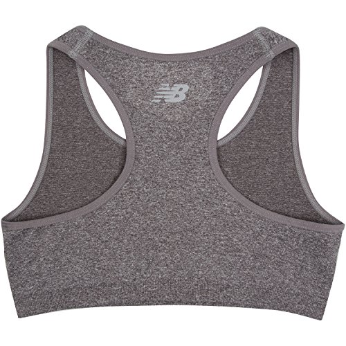 New Balance Big Girls' Performance Sport Bras, Grey Heather, 7/8