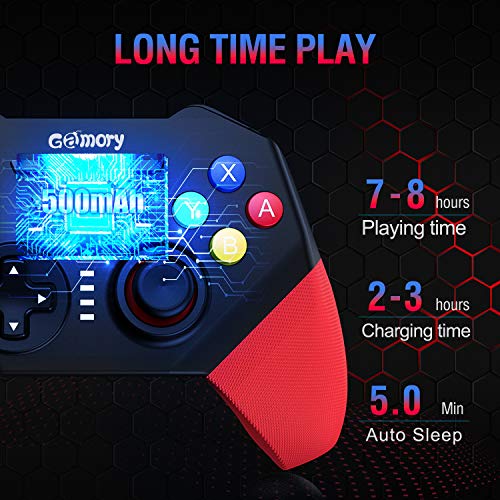 Gamory Controller Wireless per Nintendo Switch Connessione Bluetooth Wireless Doppio Shock e Funzione Screenshot di Vibrazione del Giroscopio Adatto per Super Mario Odyssey