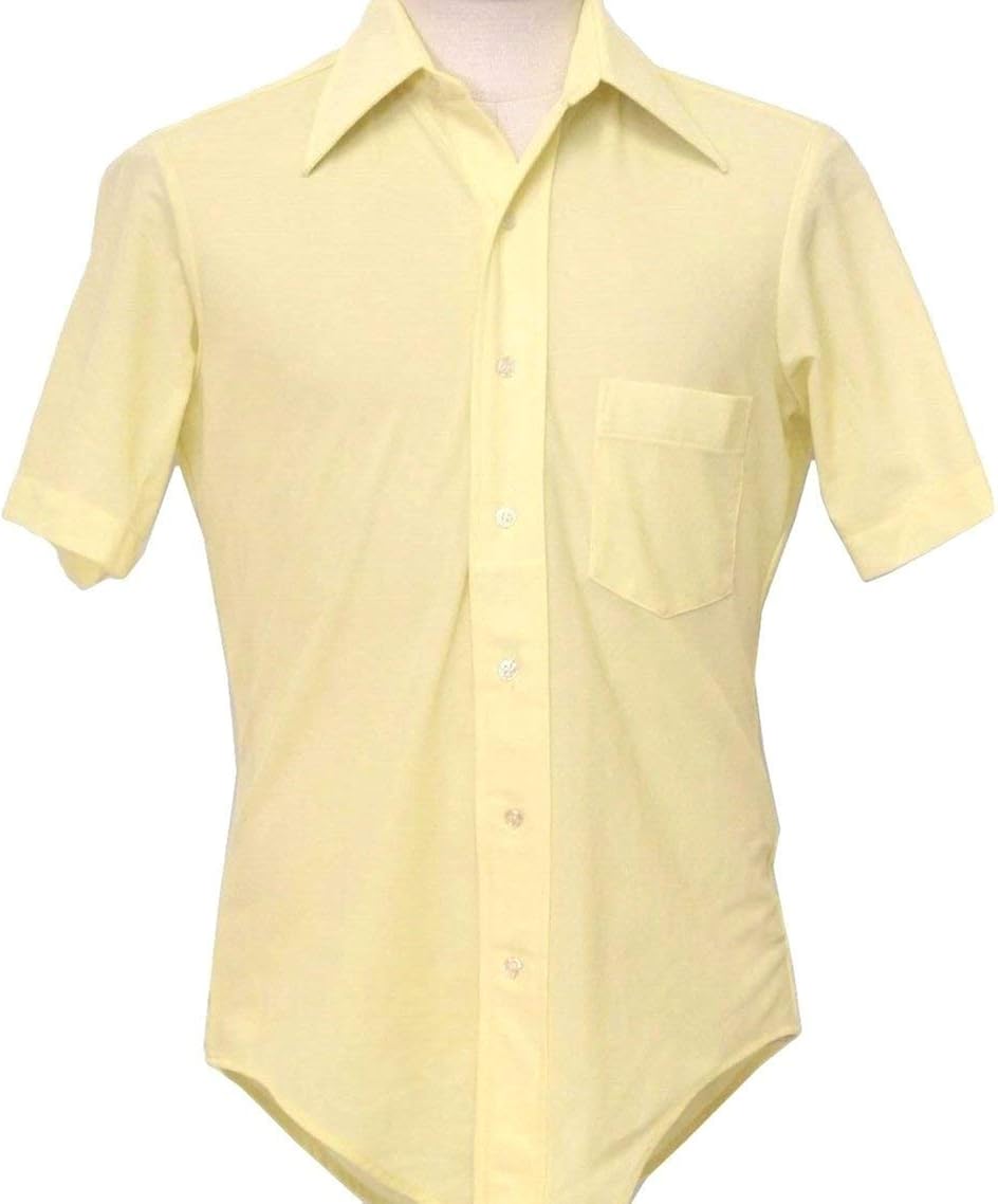 yellow short sleeve dress shirt