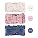 Buta Beauty makeup headband - Towel headband for washing face made with terry cloth available in 3 colors (Pack of 3, White Blue Pink)
