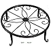 FaithLand Metal Potted Plant Stand, Pot Holder, Decorative Pot Trivet, 9 inch, Black, Set of 3