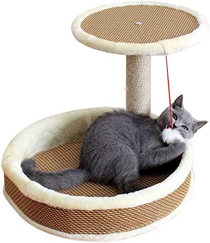 Cat Scratching Post Tower Tree Pet Palace,Multi Level Cat Climbing Frame For Pets To Play,Large Deluxe Entertainment Pet Activity Centre Bed Toys, Four Seasons Are Available Rattan Jumping Platform.
