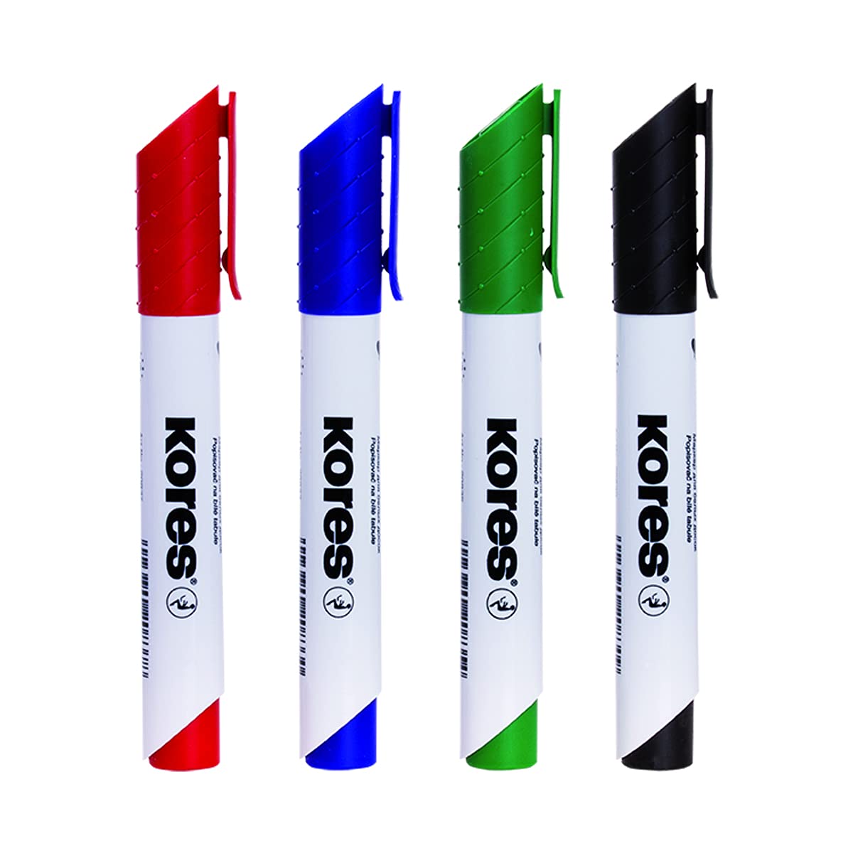 Kores - K-Marker XW2: Coloured Whiteboard Marker Pens with Chisel Tip, Dry Wipe and Low-Odour Ink, School and Office Supplies, Set of 4 Assorted Colours,green — image 1