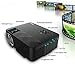 Wsky T21 1800 Lumens LCD LED Portable Video Projector, Multimedia Home Theater Projector, Support HD 1080P for Outdoor Movie Night, iPhone, DVD Player, TV Box and HD Games with Free HDMI Cable!